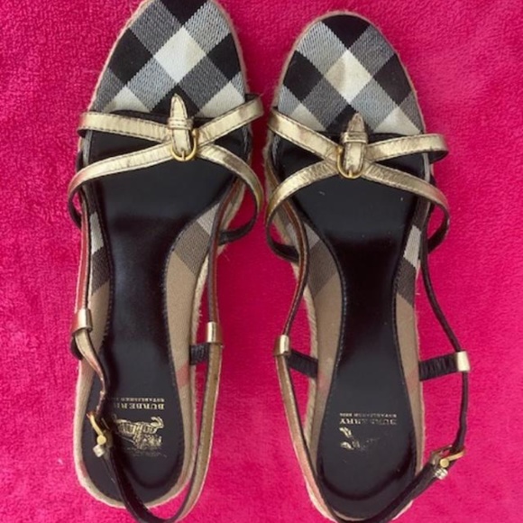 Burberry Wedges Espadrilles Sz 40 (10) - Picture 1 of 4